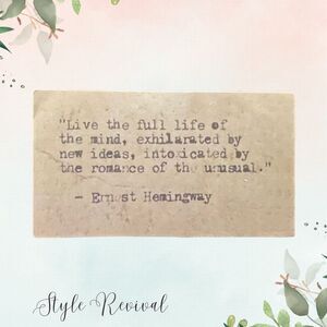 🎉 10/$10 Stickers - Inspiring Celebrity Quote Decal - Ernest Hemingway